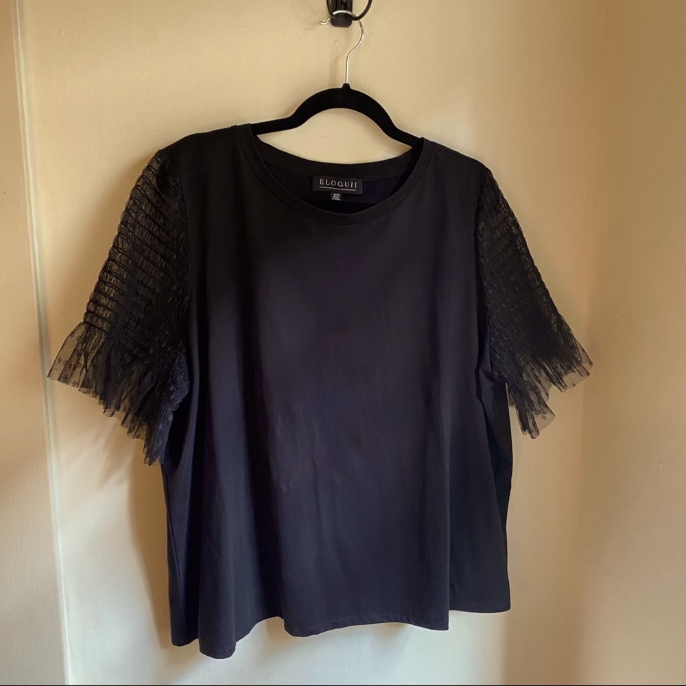 Eloquii Sheer Sleeve Tee